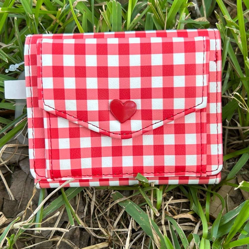 Red and White Checkered Wallet